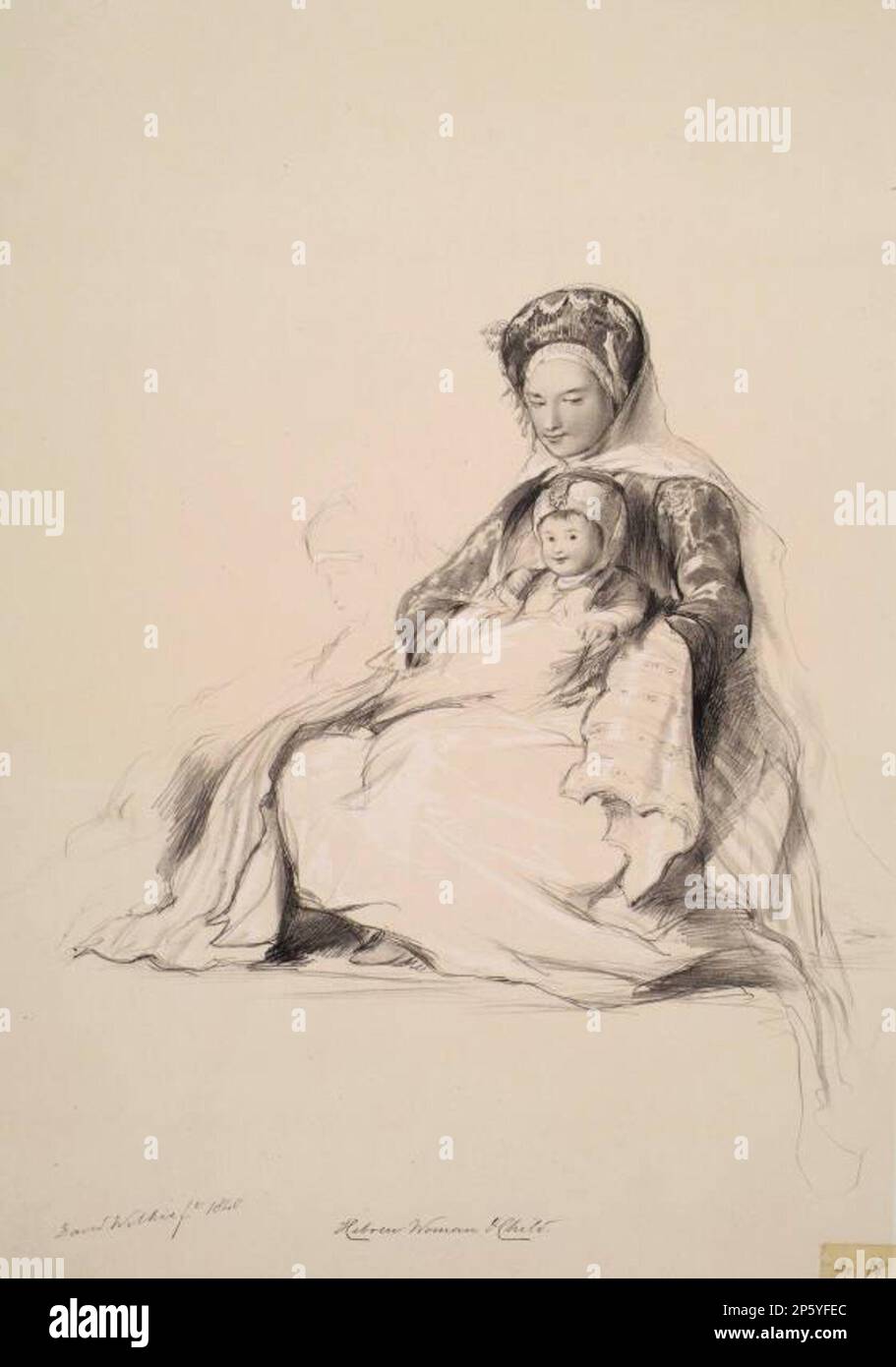 Donna e bambino ebreo, Joseph Nash (Great Marlow, Buckinghamshire, England, 1809 - 1878) 1840 Foto Stock