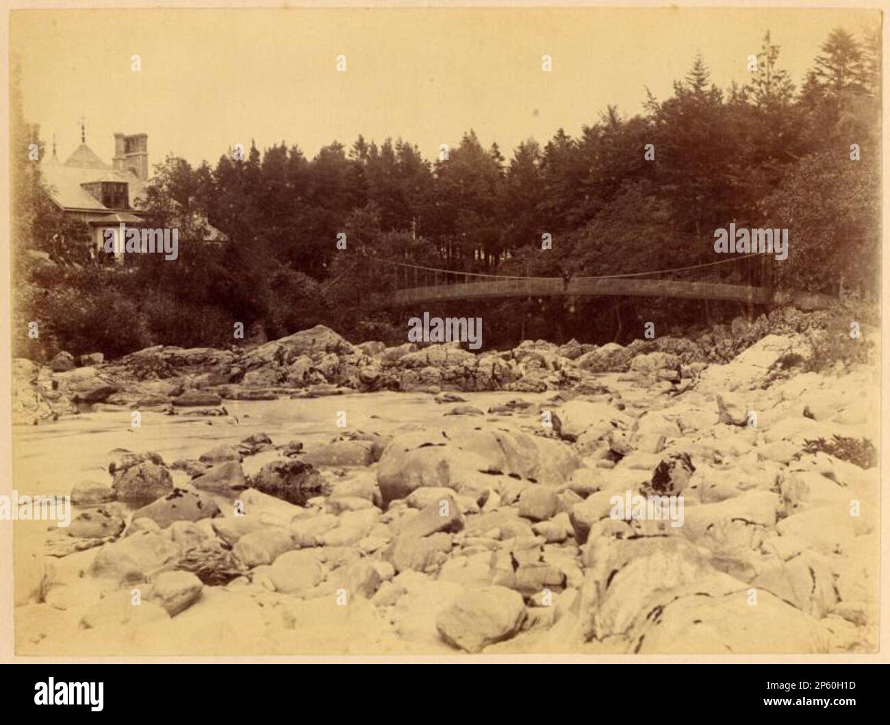 Ponte sul fiume Feugh a Tilquhillie, vicino Banchory, giugno 1893 Foto Stock