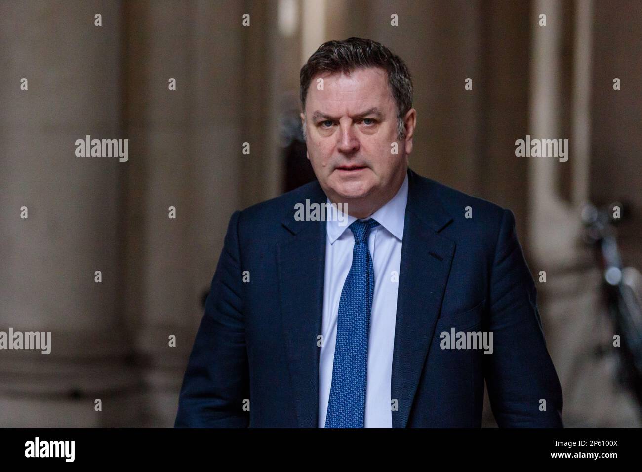 Downing Street, Londra, Regno Unito. 7th marzo 2023. Mel Stride, Segretario di Stato per il lavoro e le pensioni, partecipa alla riunione settimanale del Gabinetto al 10 di Downing Street. Foto di Amanda Rose/Alamy Live News Foto Stock