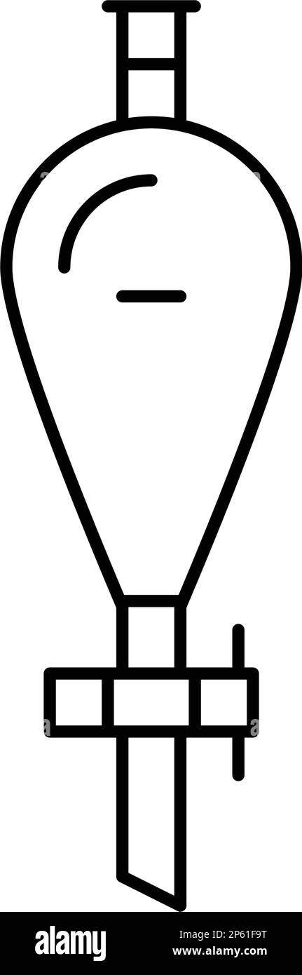 imbuto separatore vetreria chimica immagine vettoriale icona linea laboratorio Illustrazione Vettoriale