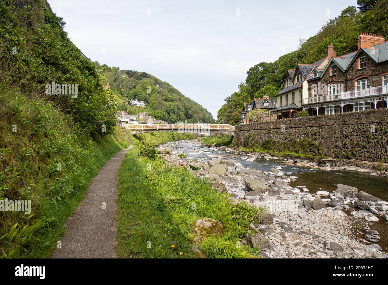 Lynmouth villaggio e porto, Devon, Inghilterra Foto Stock