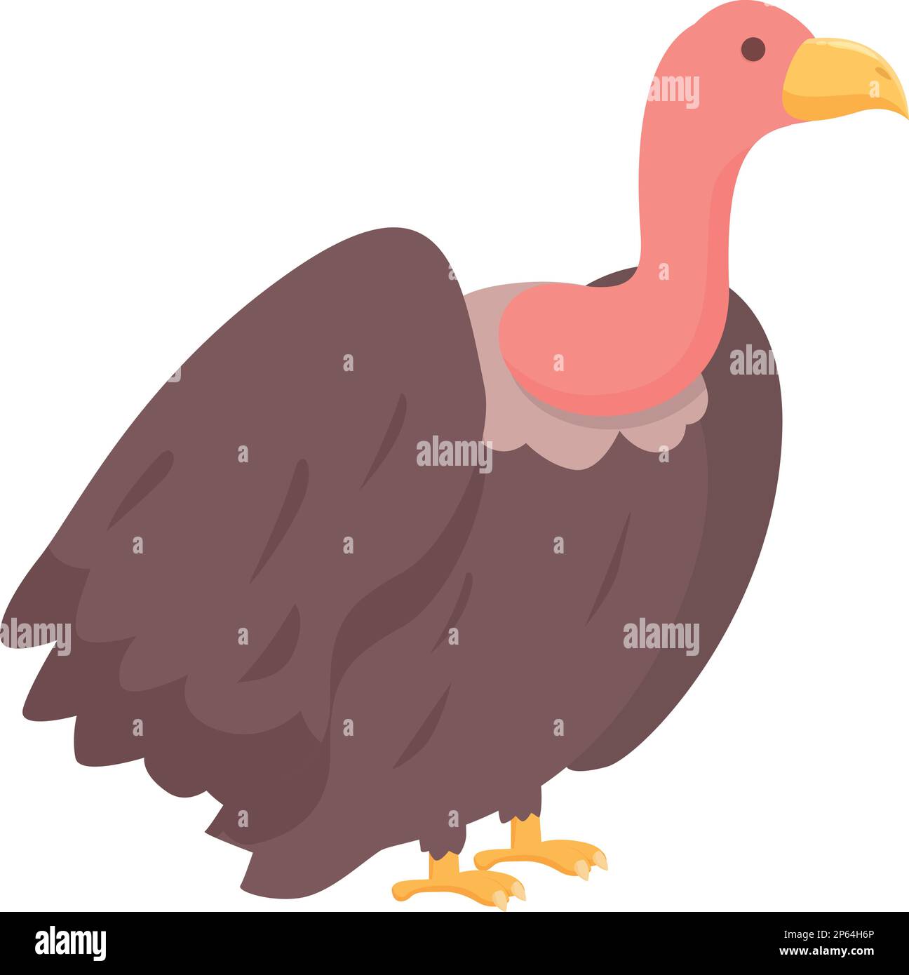 Icona avvoltoio male vettore cartoon. Uccello della natura. Africa griffin Illustrazione Vettoriale