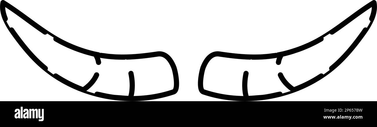 illustrazione vettoriale icona linea animale animale della fauna della mucca Illustrazione Vettoriale