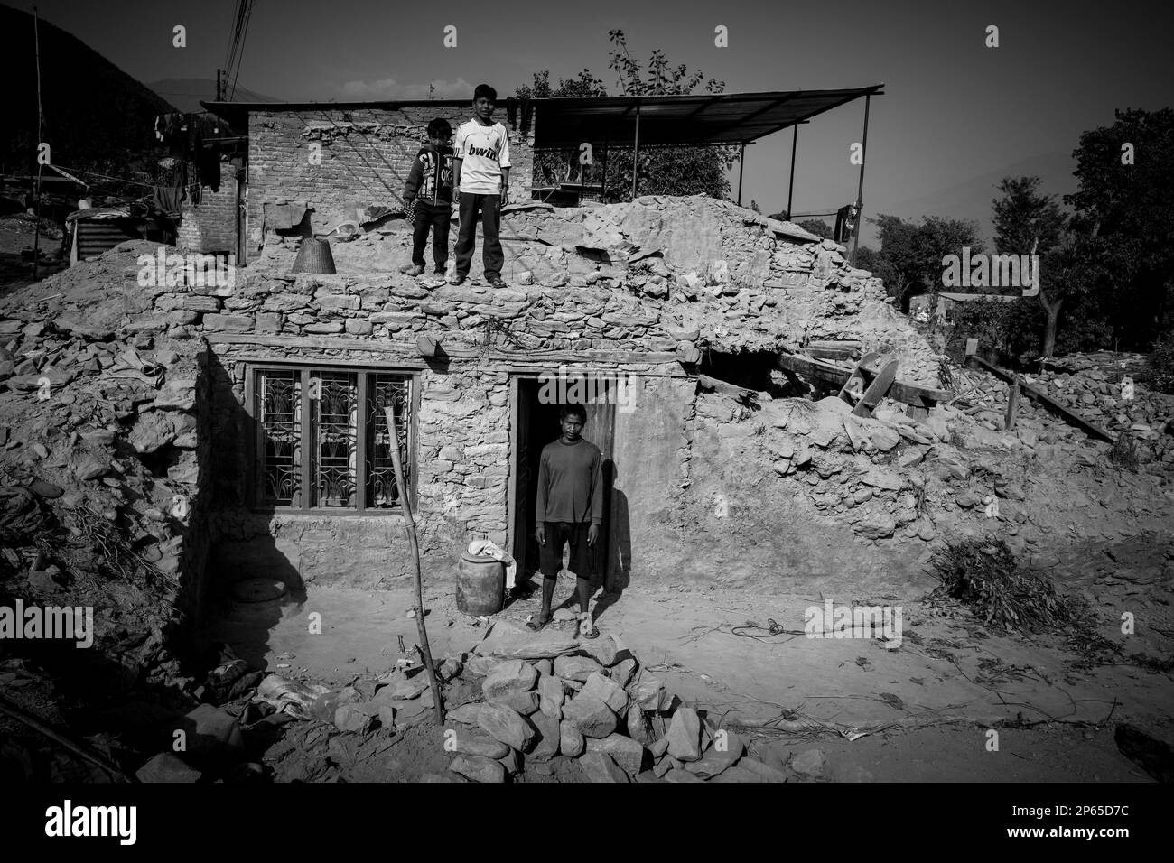 Il Nepal, Nuwakot district, un anno dopo il terremoto Foto Stock