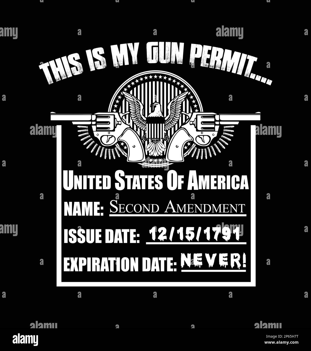 Questo è il mio permesso di pistola. 2nd modifica del design della maglietta. STATI UNITI Illustrazione Vettoriale