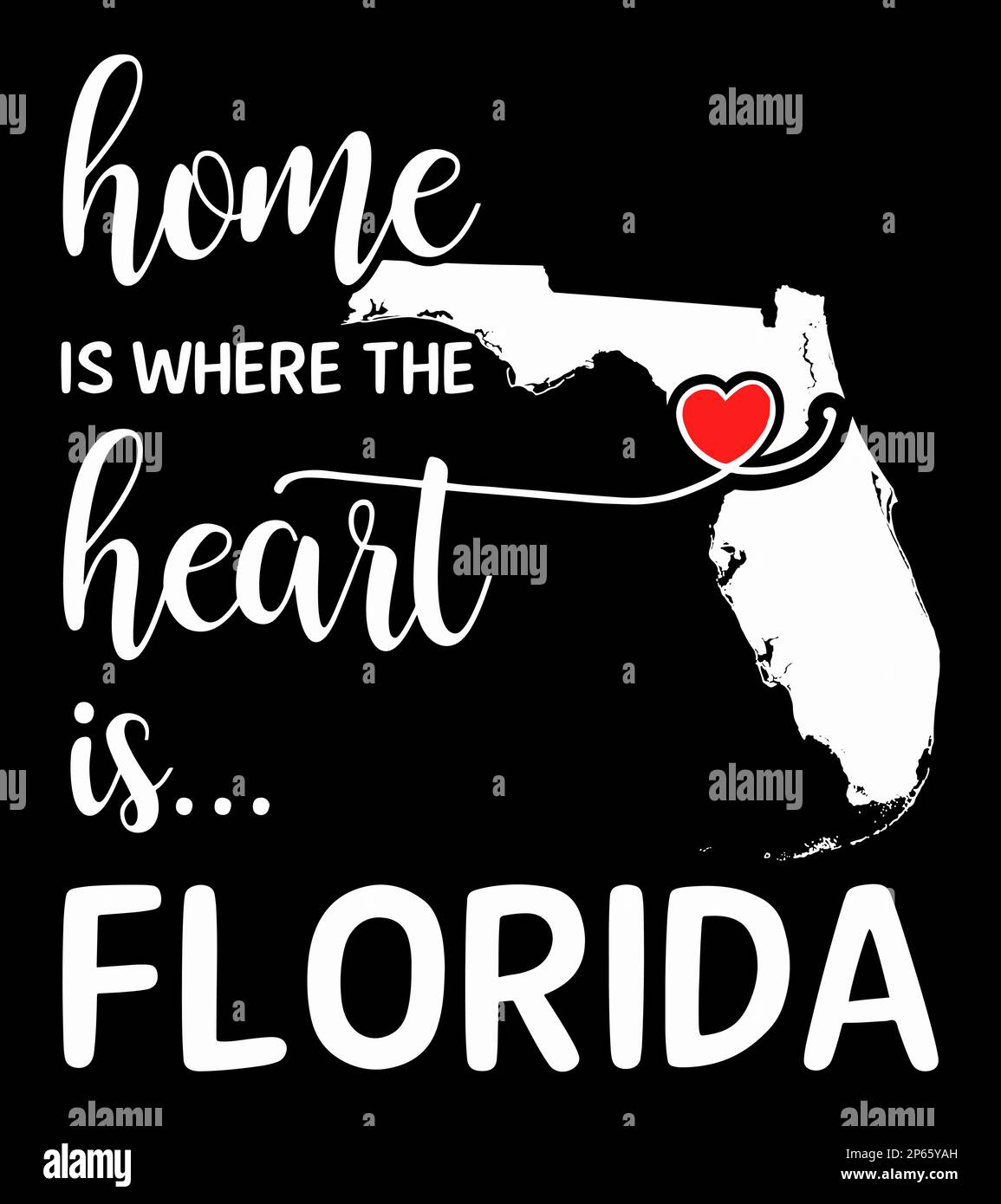 La casa è dove si trova il cuore. Stati UNITI Florida. Illustrazione Vettoriale