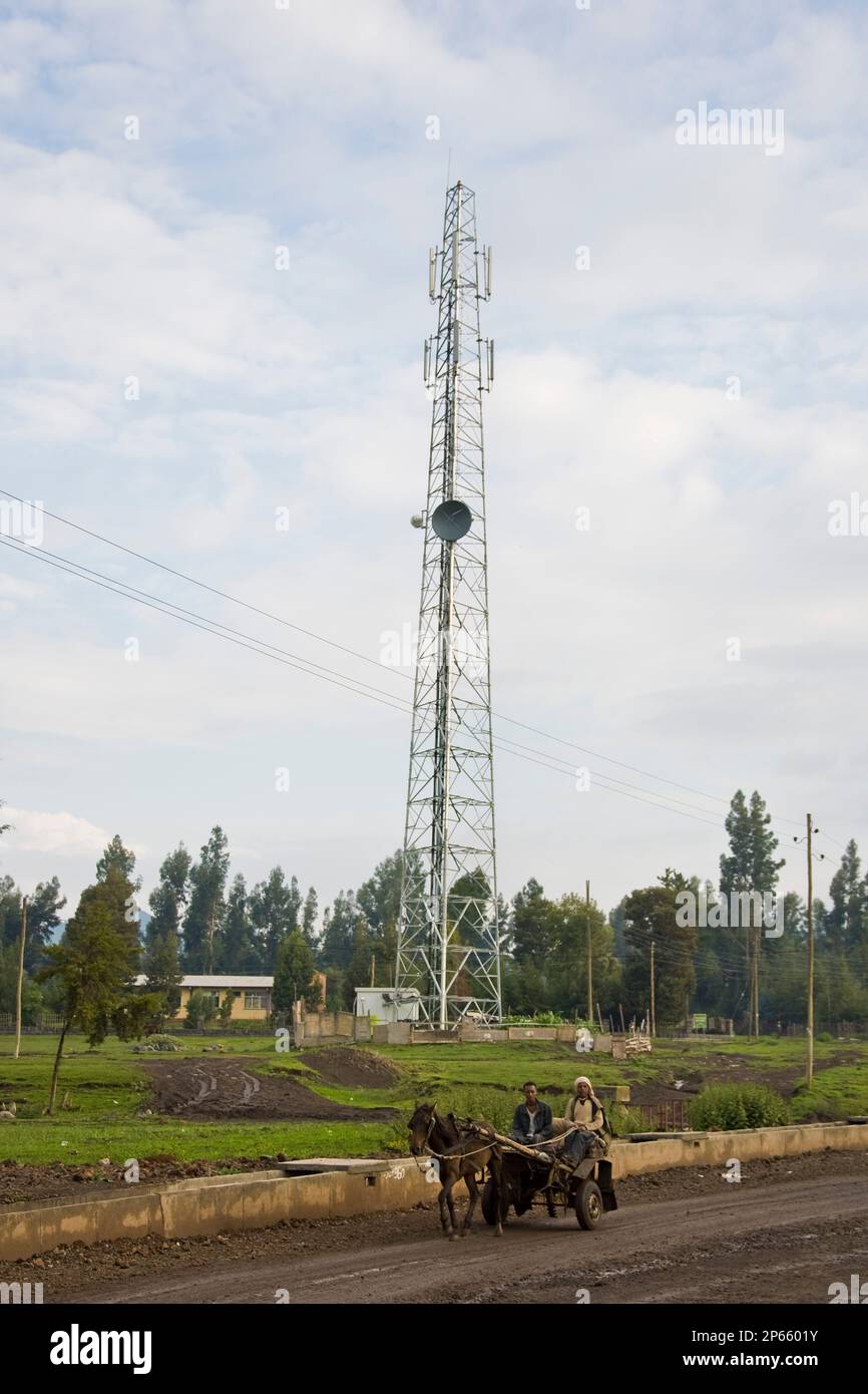 Booster per telefoni cellulari, Goba, altopiano della balla, Etiopia Foto Stock