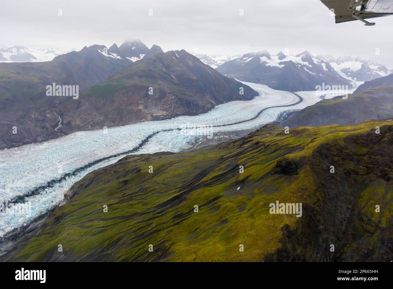 Volo-vedendo da Haines sopra la gamma di Fairweather nel Parco Nazionale di Glacier Bay, Alaska sudorientale, Stati Uniti d'America, Nord America Foto Stock