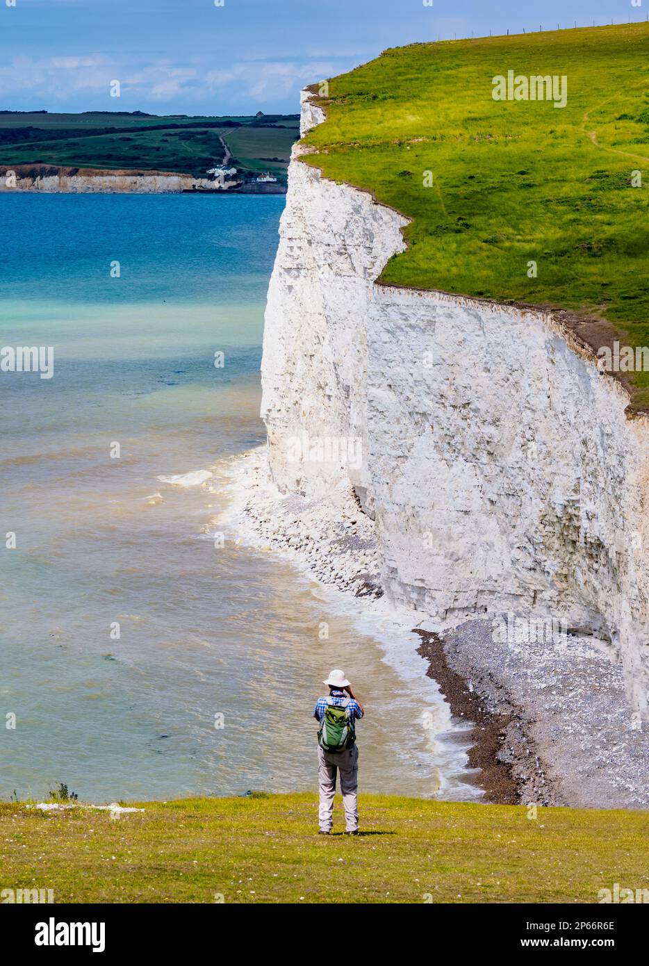 Seven Sisters Cliffs, South Downs National Park, East Sussex, Inghilterra, Regno Unito, Europa Foto Stock