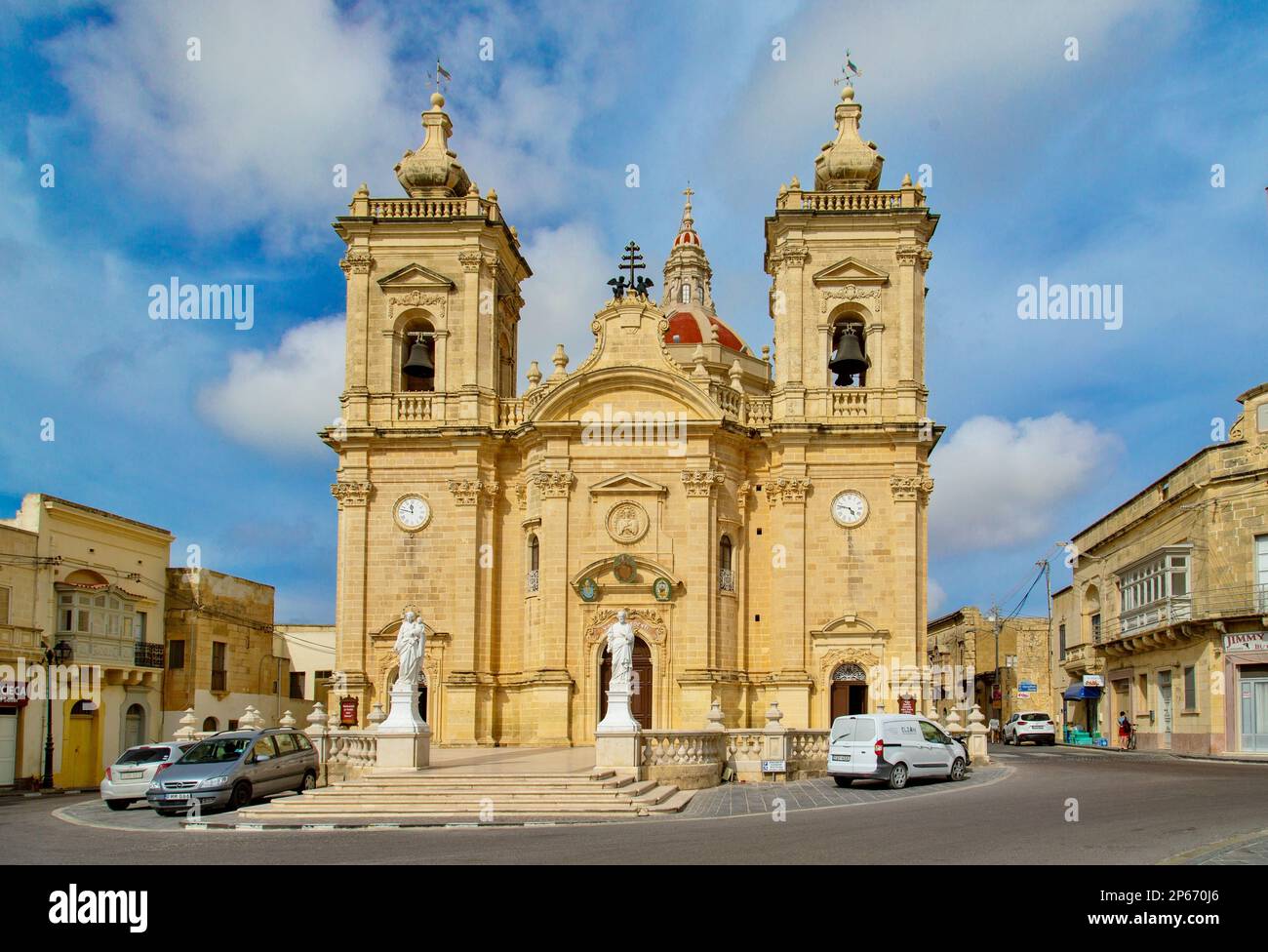 Xaghra Parrocchiale, Xaghra, Gozo, Repubblica di Malta, Mediterraneo, Europa Foto Stock