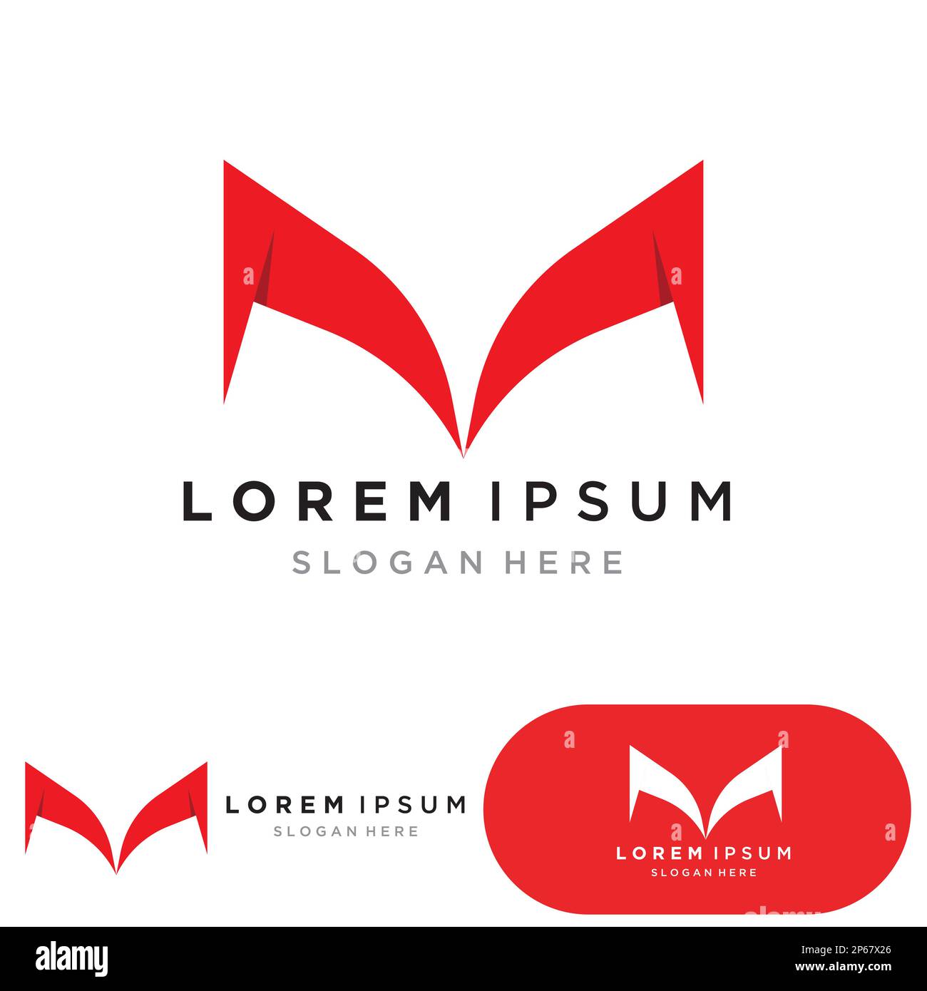 M Lettera modello Logo icona vettore illustration design Illustrazione Vettoriale