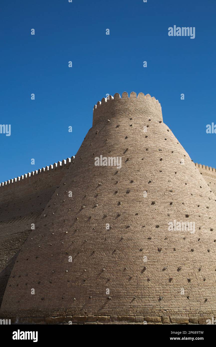 Muro della fortezza, Arca di Bukhara, Bukhara, Uzbekistan, Asia centrale, Asia Foto Stock