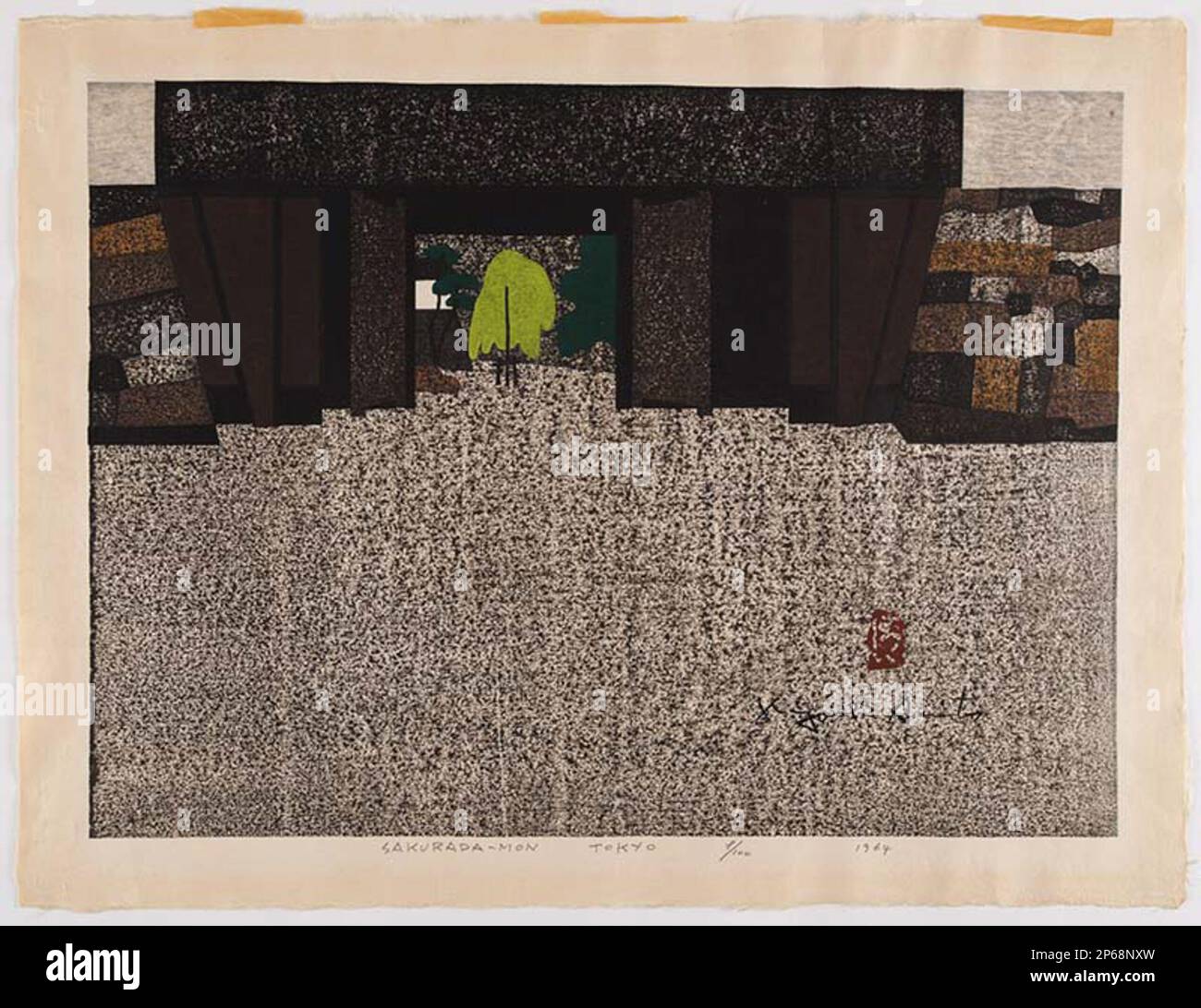 Saitō Kiyoshi, Sakurada-Mon Tokyo, 1964, stampa a blocchi di legno a colori. Foto Stock
