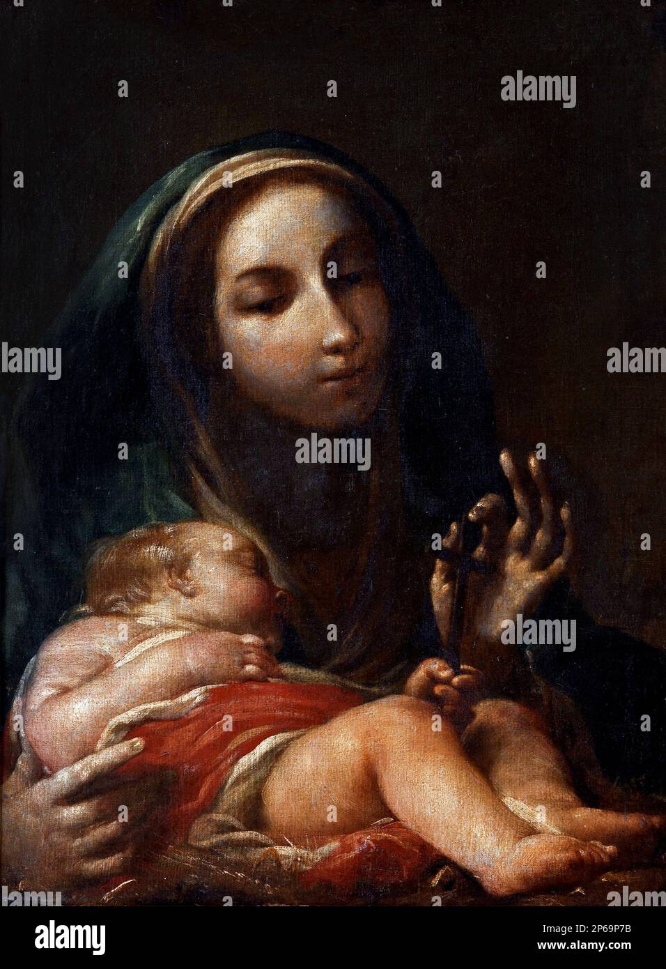 Giuseppe Crespi. Madonna col Bambino del pittore italiano tardo barocco, Giuseppe Maria Crespi (1665-1747), olio su tela Foto Stock