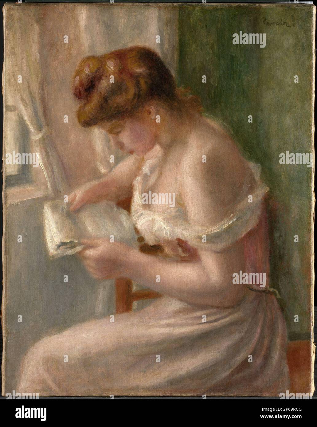 Pierre-Auguste Renoir, Woman Reading, c. 1895, olio su tela. Foto Stock