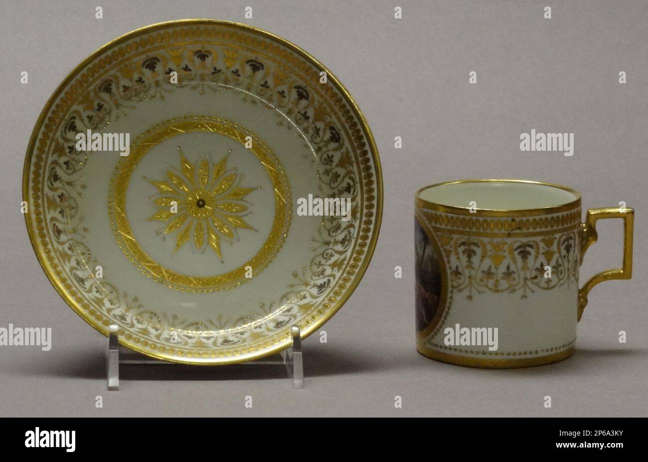 Porcellana Imperiale Manufactory, Cup and Saucer, 1795, porcellana dura. Foto Stock