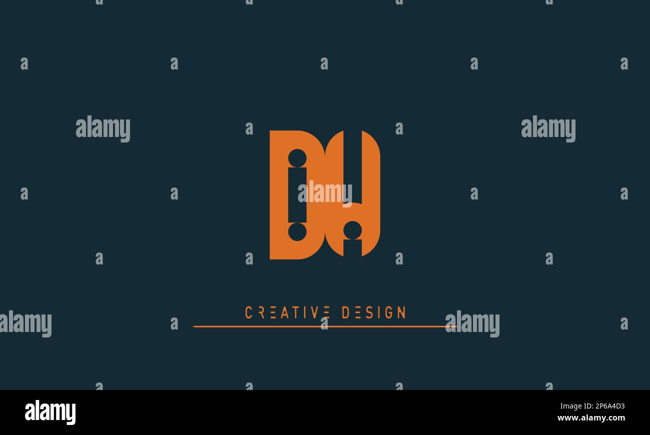 Lettere alfabetiche iniziali logo monogramma DW , WD Illustrazione Vettoriale