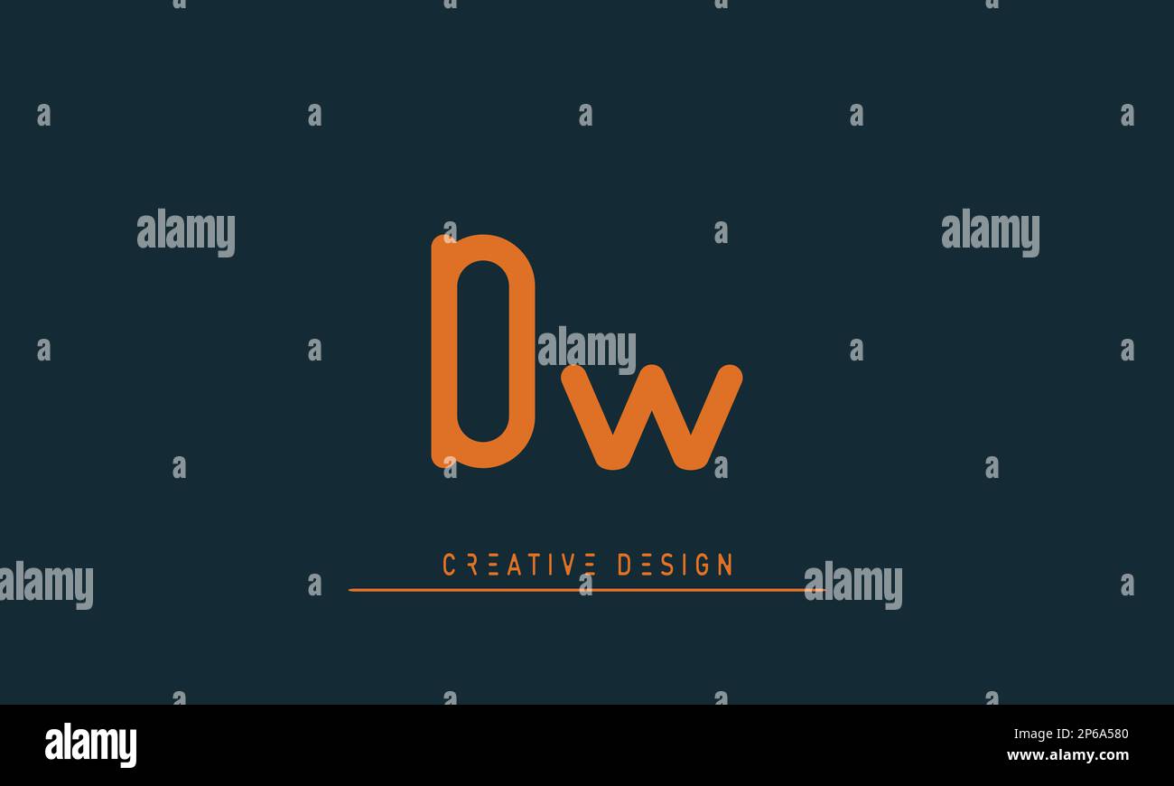 Lettere alfabetiche iniziali logo monogramma DW , WD Illustrazione Vettoriale