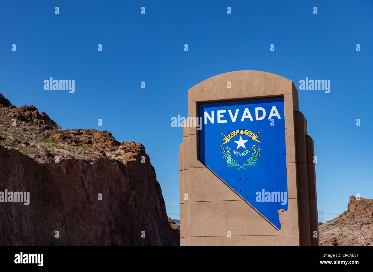 Una foto del segno di stato del Nevada. Foto Stock