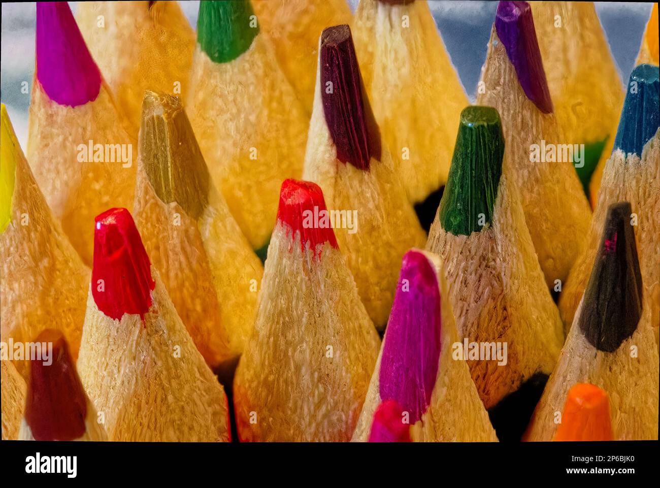 Punte della matita per un macrofotografia colorata per illuminare qualsiasi scatto o uso artistico Foto Stock