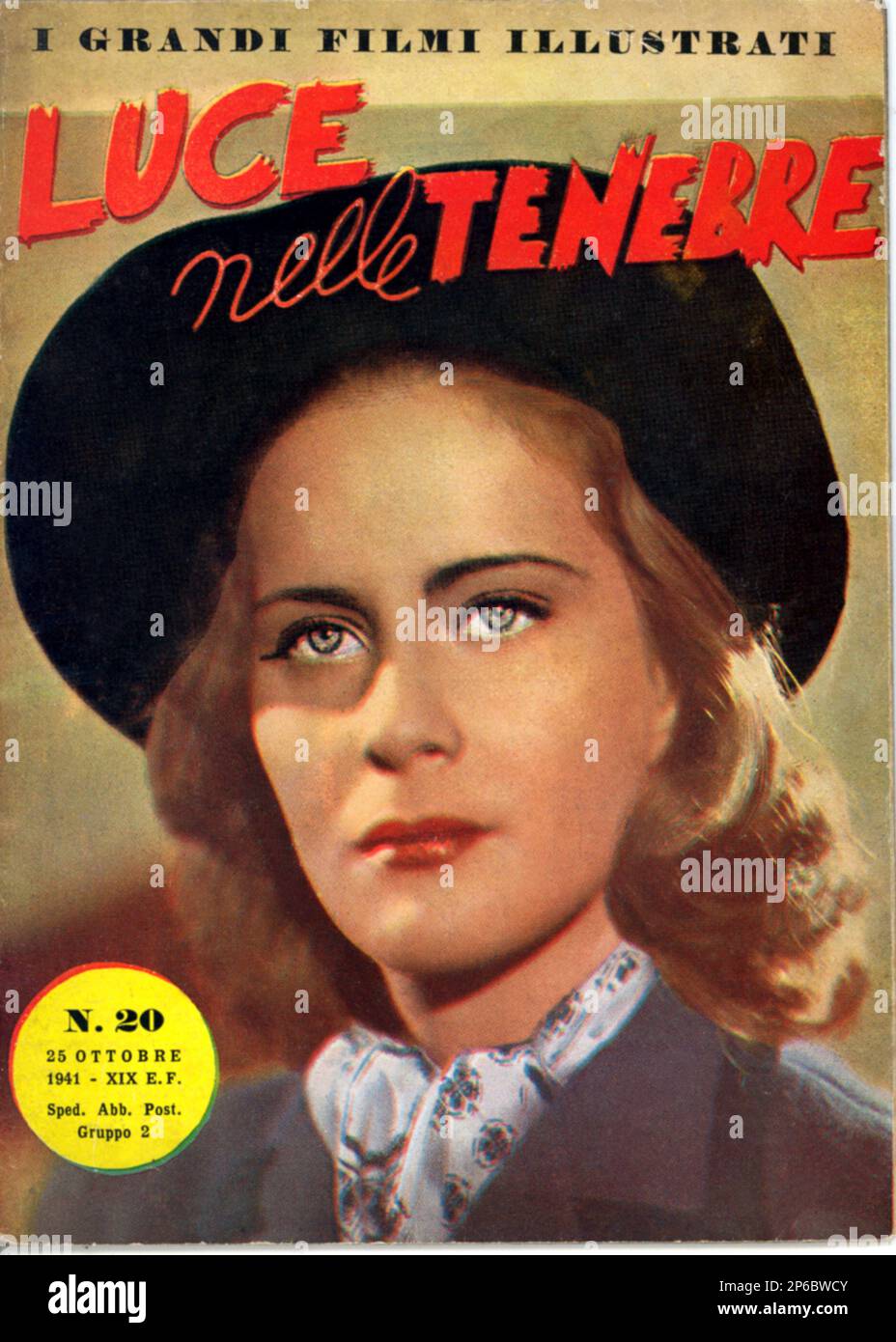1941, ITALIA : l'attrice cinematografica e teatrale italiana ALIDA VALLI ( 1921 - 2006 ) , copertina di una rivista interamente dedicata al suo film luce NELLE TENEBRE di MARIO MATTOLI , Da una storia di Tilde Scalzi - CINEMA - FILM - copertina di giornale - rivista - TELEFONI BIANCHI - ANNI QUARANTA - anni 40 - '40 ---- Archivio GBB Foto Stock