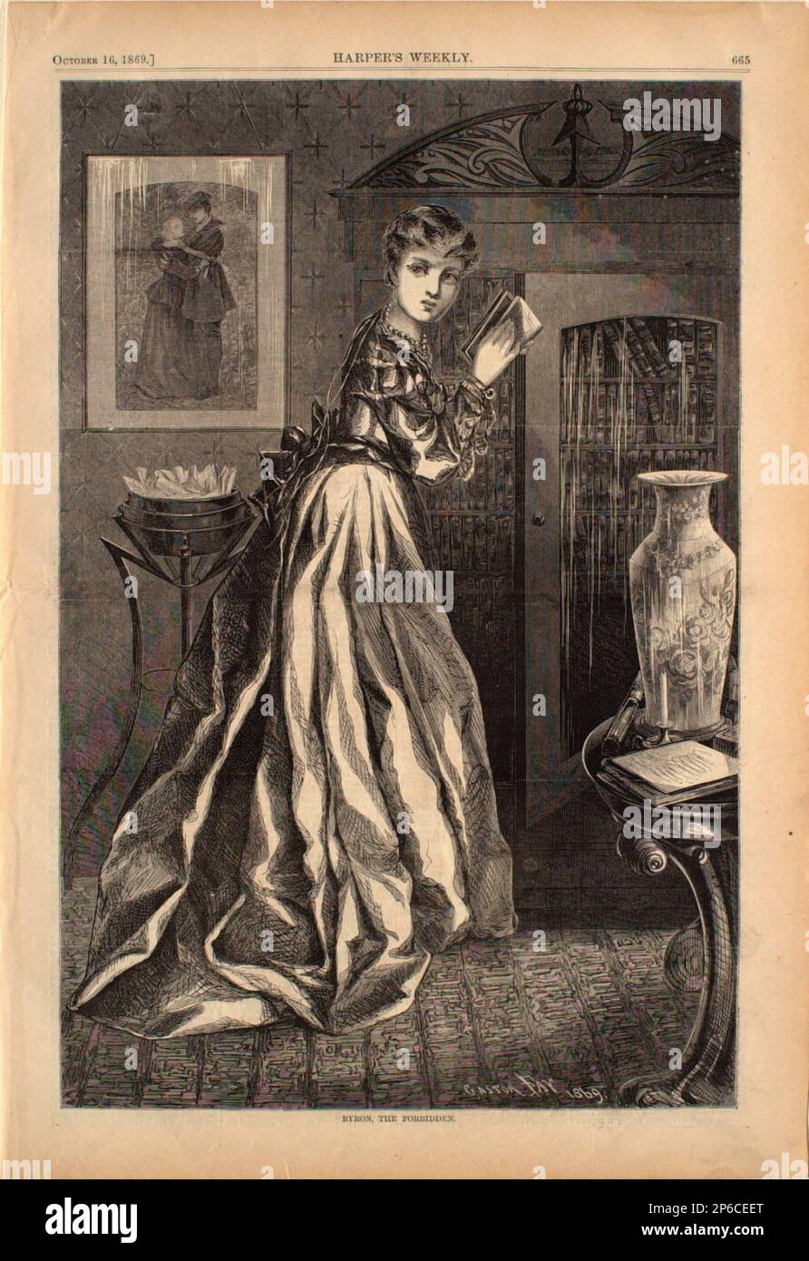Gaston Fay, Byron, The Forbidden, 1869, incisione su carta. Foto Stock Gaston Fay, Byron, The Forbidden, 1869, incisione su carta. Foto Stock