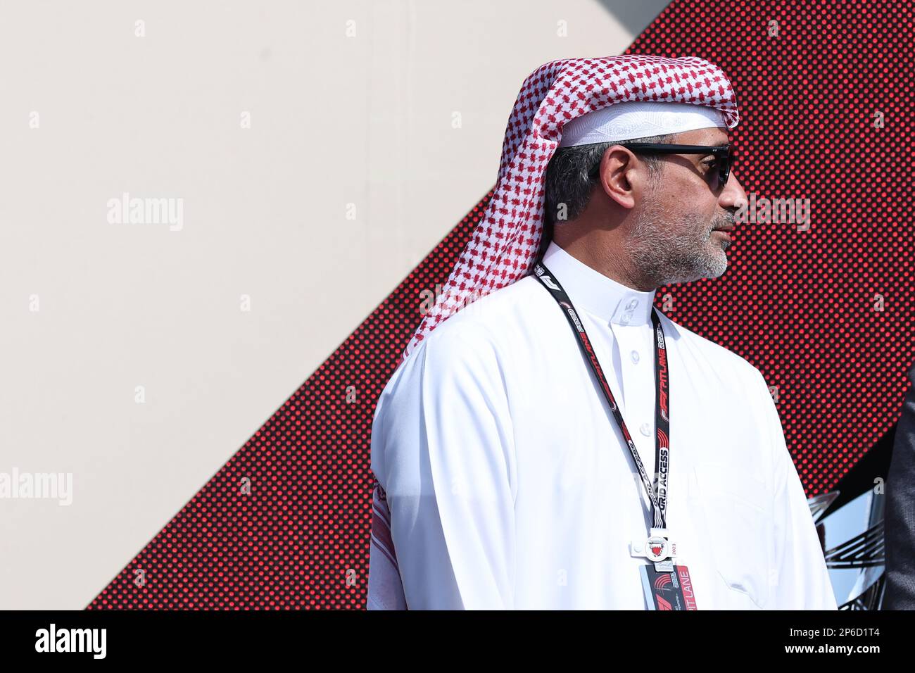 Manama, Bahrain. 05th Mar, 2023. MANAMA, BAHRAIN, circuito di Sakhir, 05. Marzo 2023: Sheikh Salman bin Isa al-Khalifa (BRN) Chief Executive del circuito Internazionale del Bahrain durante il Gran Premio di Formula uno del Bahrain al circuito Internazionale del Bahrain vicino a Manama, nella città di Sakhir, il 5th marzo. 2023. Formula 1 - F1 Motorsport, immagine a pagamento, foto e copyright © Jun QIAN/ ATP images (QIAN Jun/ATP/SPP) Credit: SPP Sport Press Photo. /Alamy Live News Foto Stock