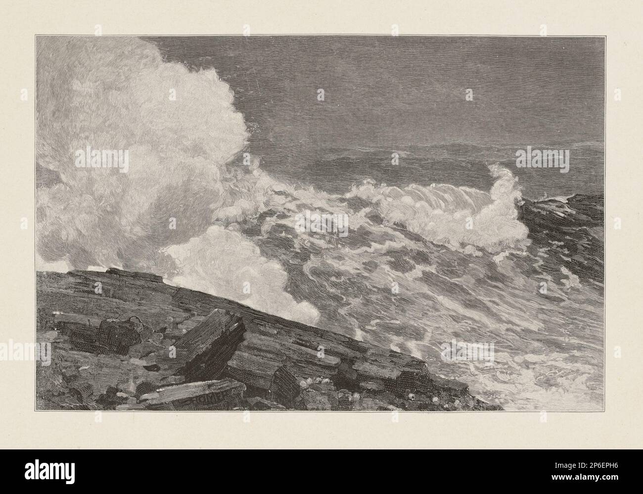 Henry Wolf, Northeaster, 1910, incisione in legno su carta bianca. Foto Stock