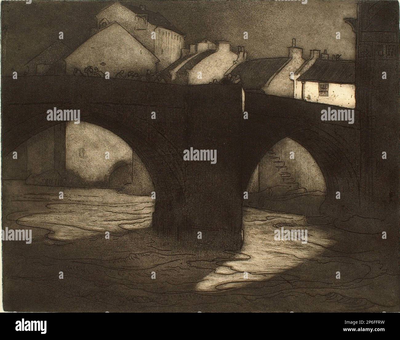 Frank Brangwyn, Barnard Castle, 1905, acquatint su carta. Foto Stock