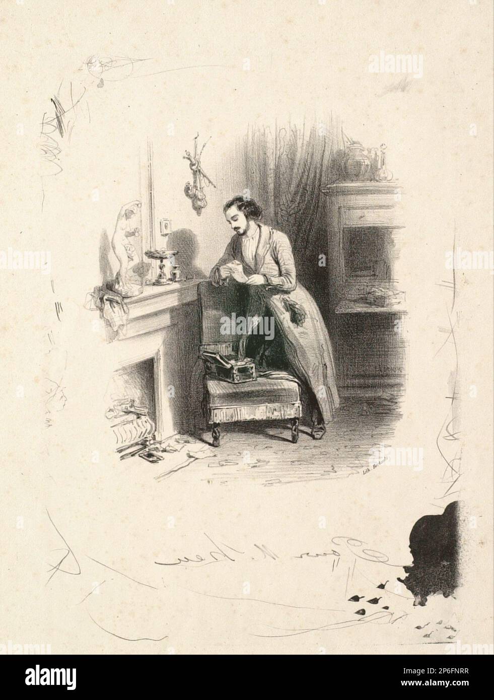 Eugène Leroux, pour M. Heue..., 1830s, litografia su carta. Foto Stock