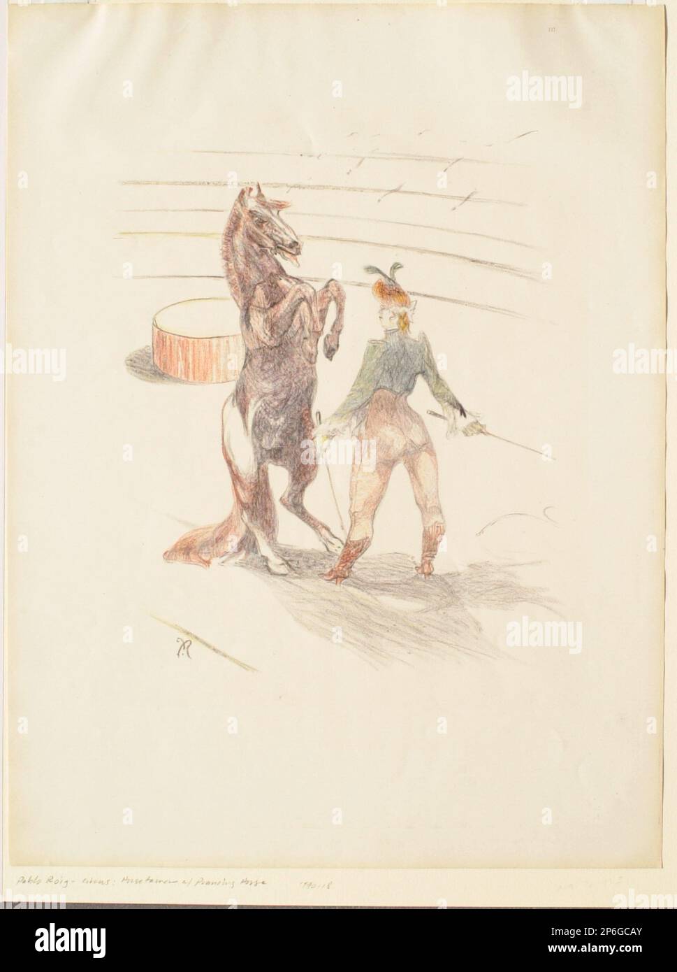 Pau Roig Cisa, Circus: Cavallo Tamer con Cavallo Prancing, 1911, litografia su carta. Foto Stock