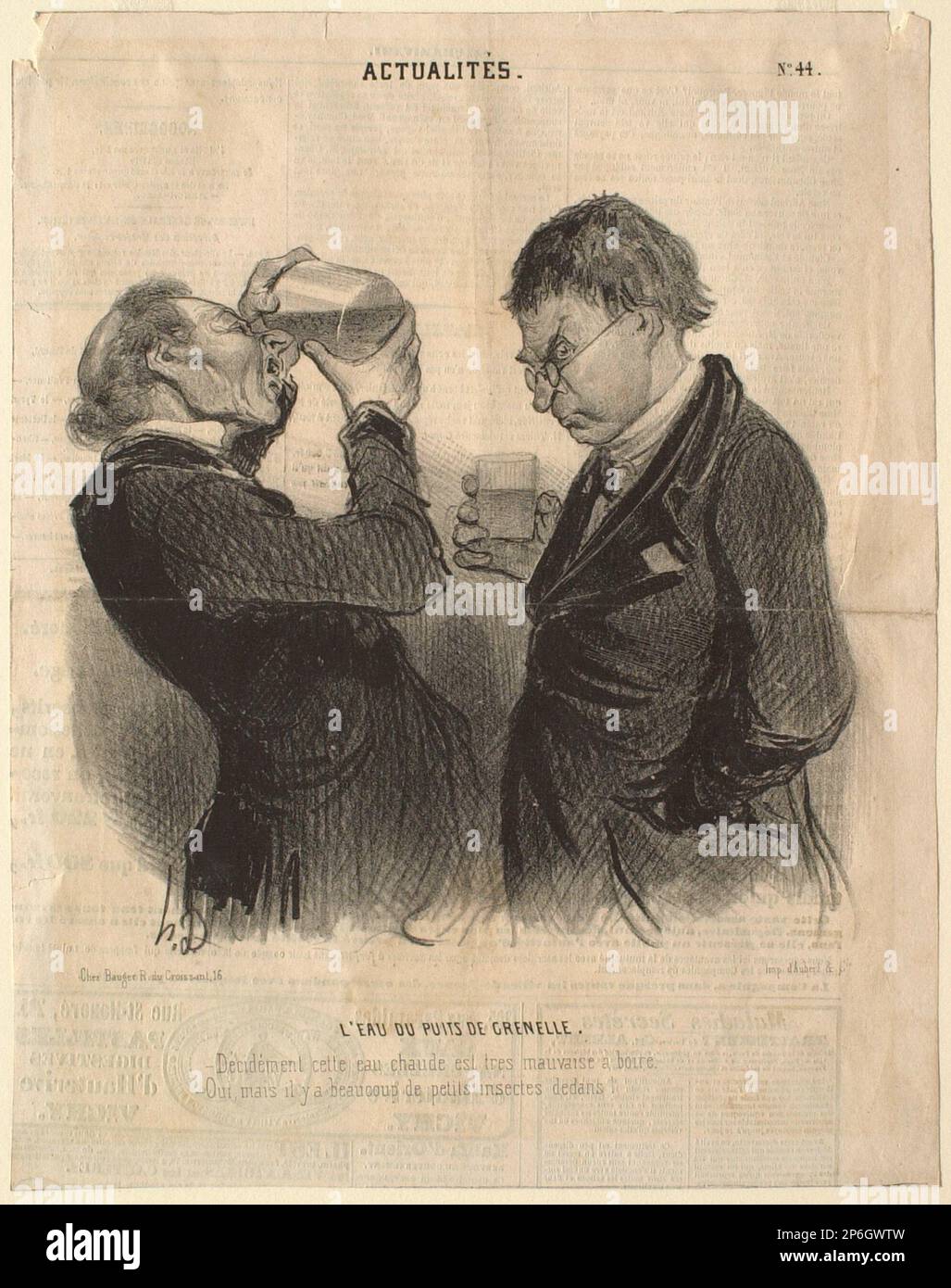 Honoré Daumier, acqua del pozzo di Grenelle, 21 marzo 1841, litografia su carta. Foto Stock