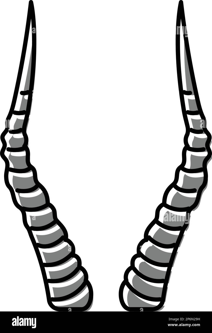 immagine vettoriale dell'icona a colori dell'animale del corno dell'antilope Illustrazione Vettoriale