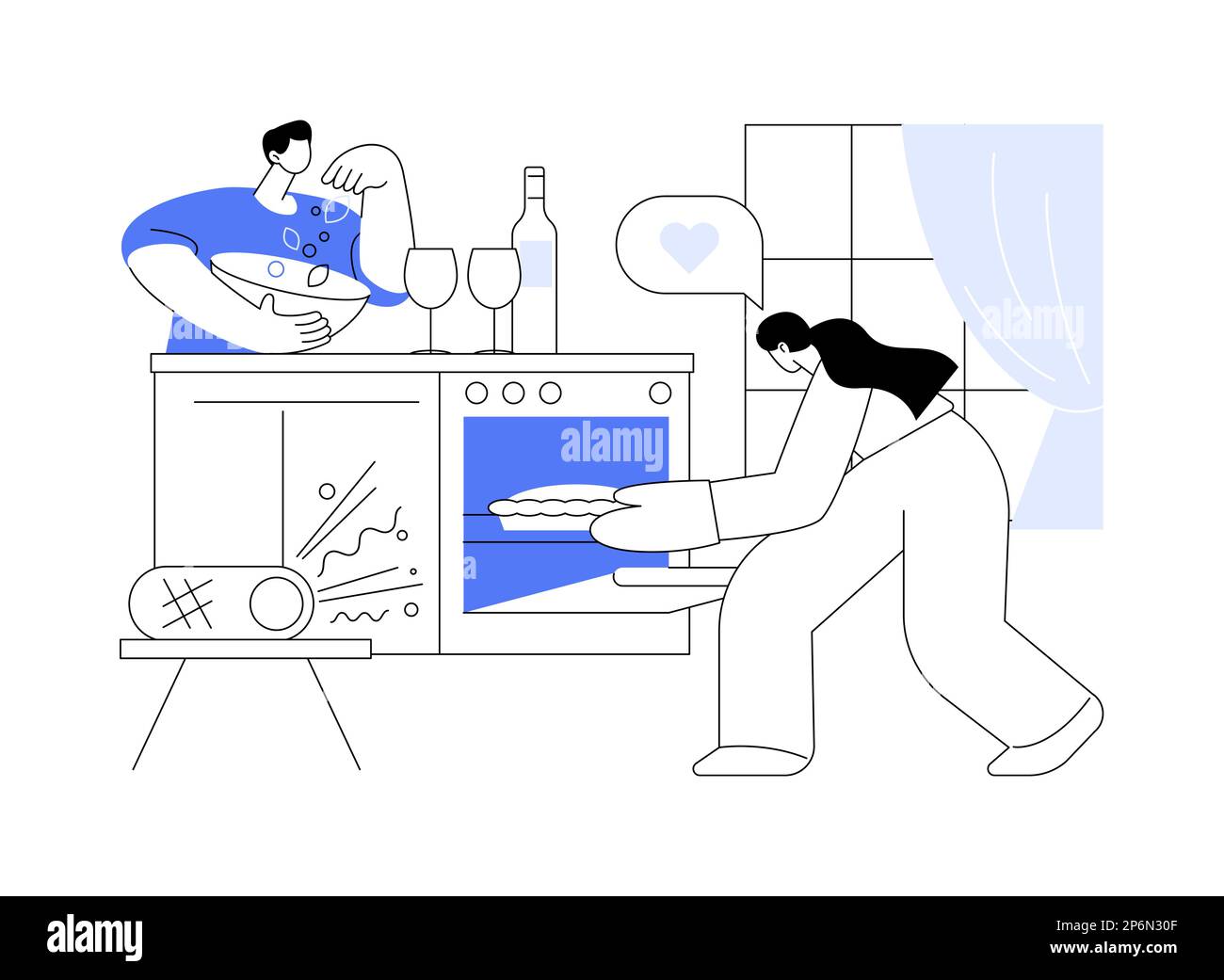 Home cucina concetto astratto illustrazione vettoriale. Illustrazione Vettoriale