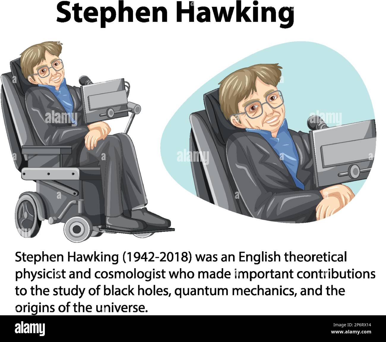 Biografia informativa dell'illustrazione di Stephen Hawking Illustrazione Vettoriale