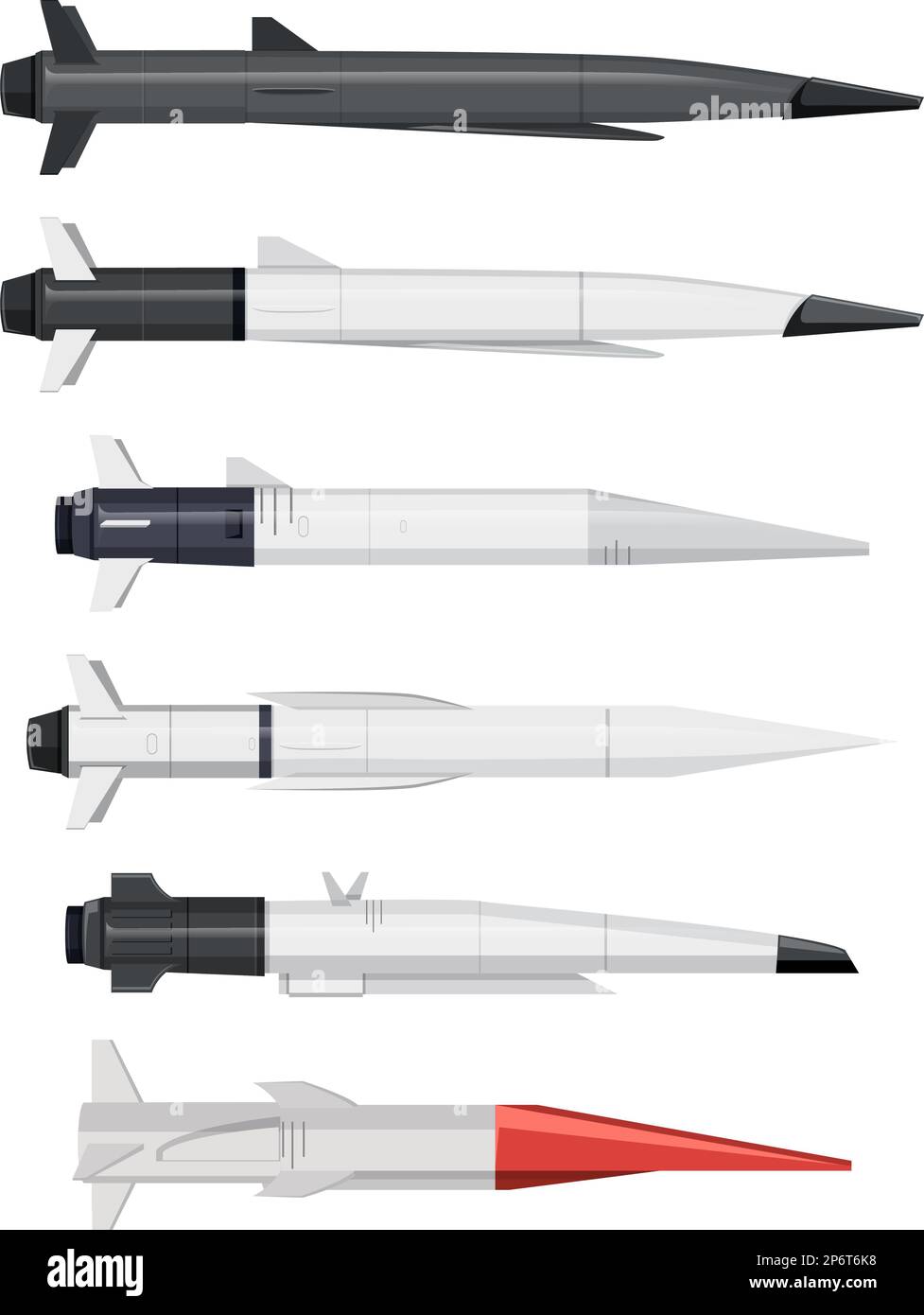 Varie Rockets Collection su sfondo bianco Illustrazione Vettoriale