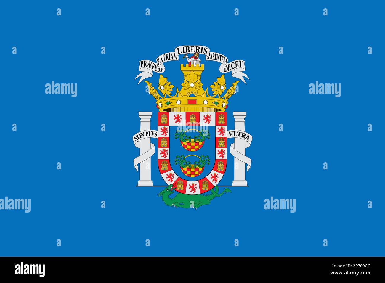 Bandiera della città autonoma di Melilla Foto Stock