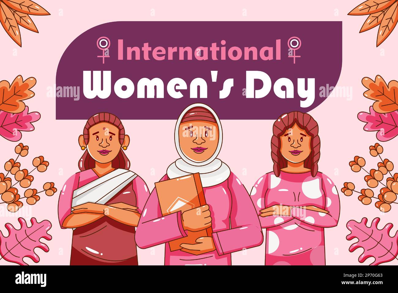 Giornata internazionale delle donne, illustrazione della diversità delle donne in tutto il mondo Illustrazione Vettoriale