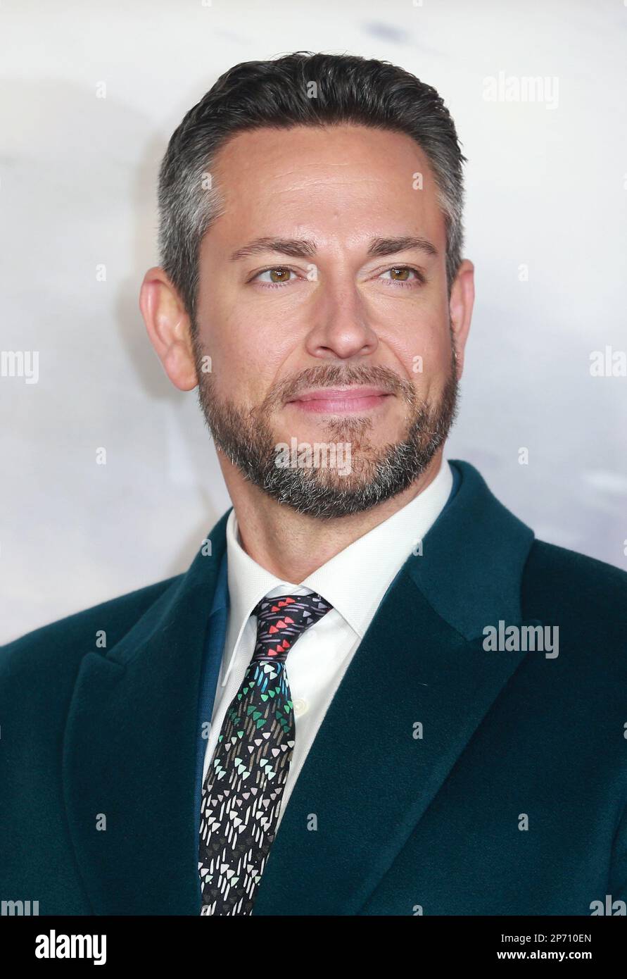Zachary Levi partecipa alla prima in Gran Bretagna di Shazam! Fury of the Gods a Cineworld Leicester Square a Londra, Inghilterra. Foto Stock
