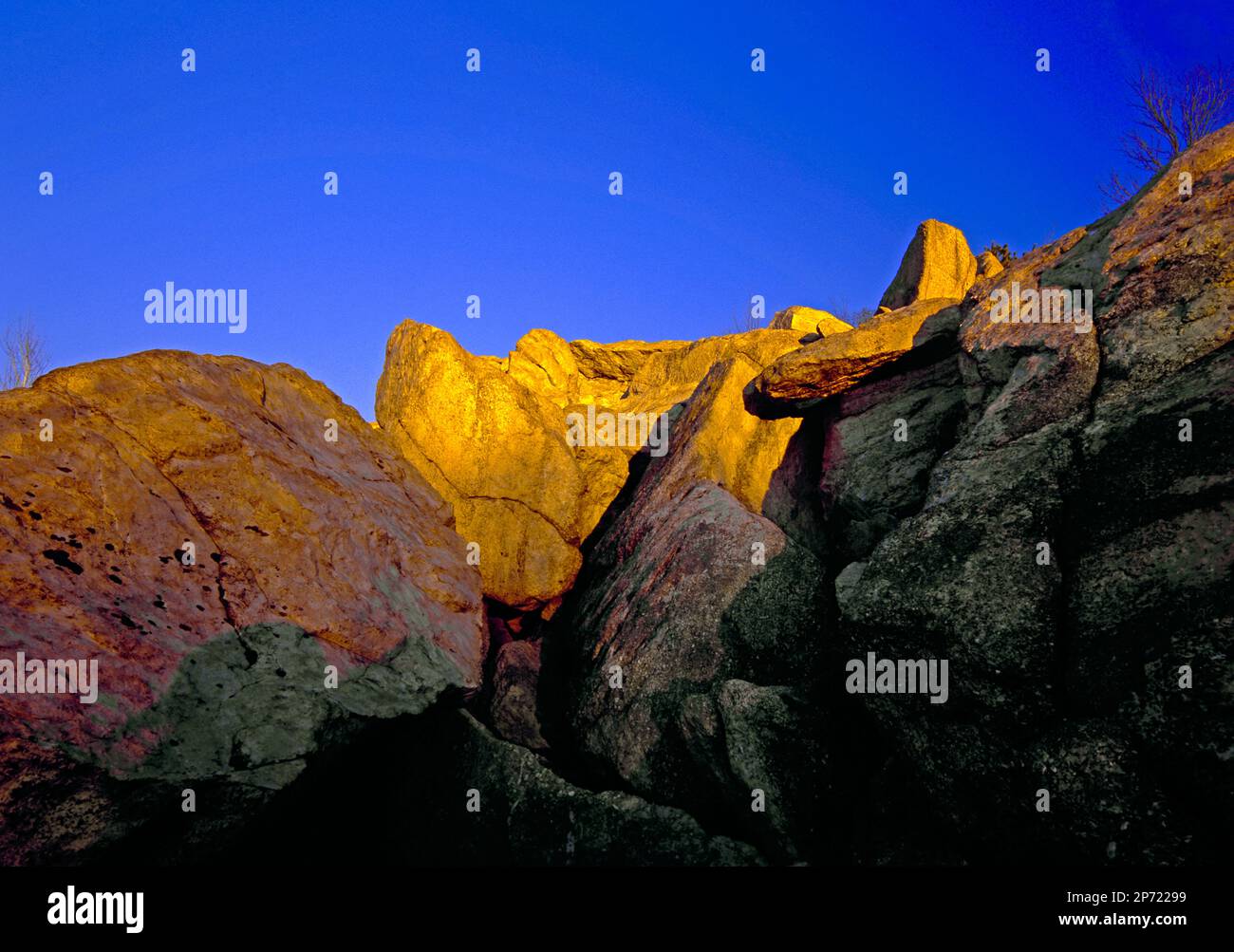 Un outcropping quarzite lungo il Tne Appalachian Trai vicino Leigh Furnace Pennsylvania Foto Stock