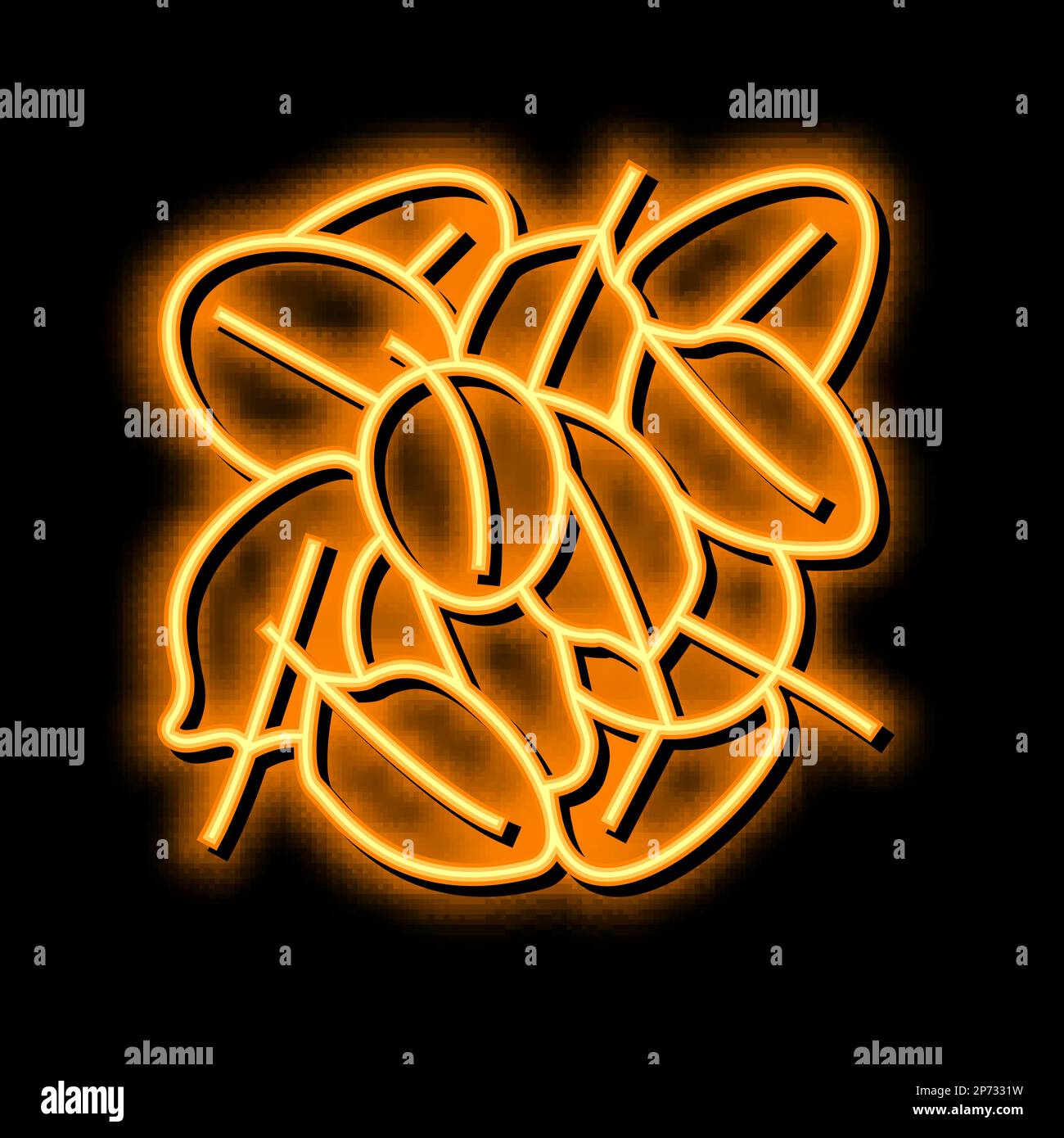 figura dell'icona del bagliore al neon degli spinaci del mucchio Illustrazione Vettoriale