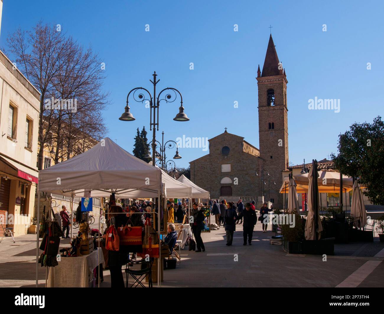 Italia, Toscana, Arezzo città. Santagostino chiesa e piazza. Foto Stock