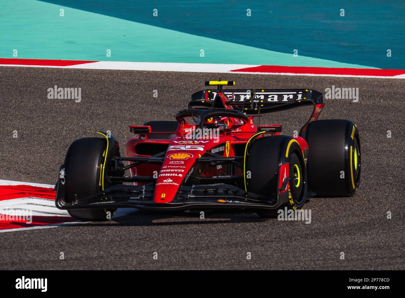 MANAMA, BAHRAIN, circuito di Sakhir, 3. Marzo 2023: #55, Carlos SAINZ Jr., ESP, Team Scuderia Ferrari, durante il Gran Premio di Formula uno del Bahrain alla Ba Foto Stock