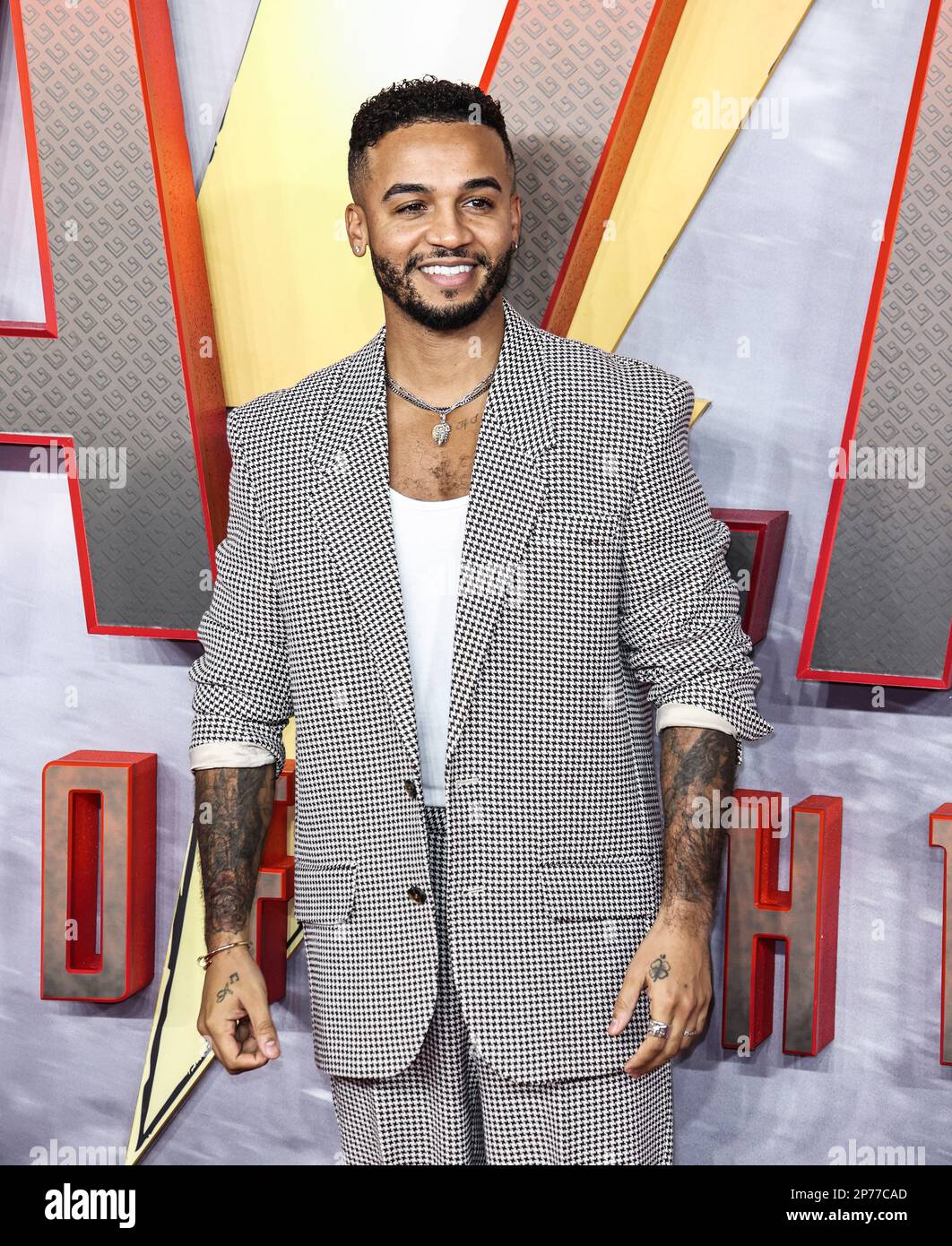 Londra, Regno Unito. 07th Mar, 2023. Aston Merrygold partecipa al 'Shazam! Fury of the Gods' UK Special Screening al Cineworld Leicester Square di Londra. (Foto di Brett Cove/SOPA Images/Sipa USA) Credit: Sipa USA/Alamy Live News Foto Stock