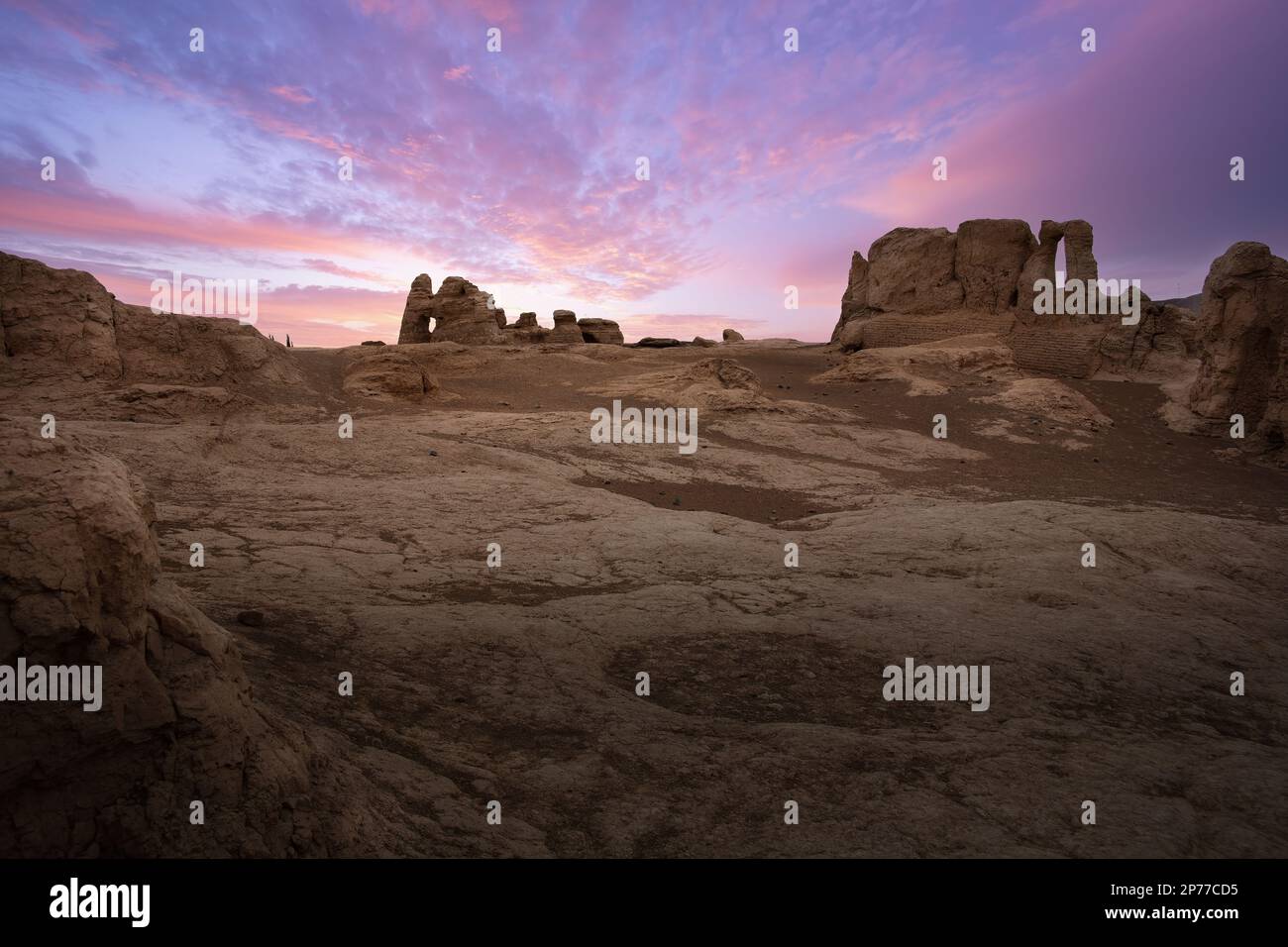 Jiaohe città scenario in xinjiang Foto Stock