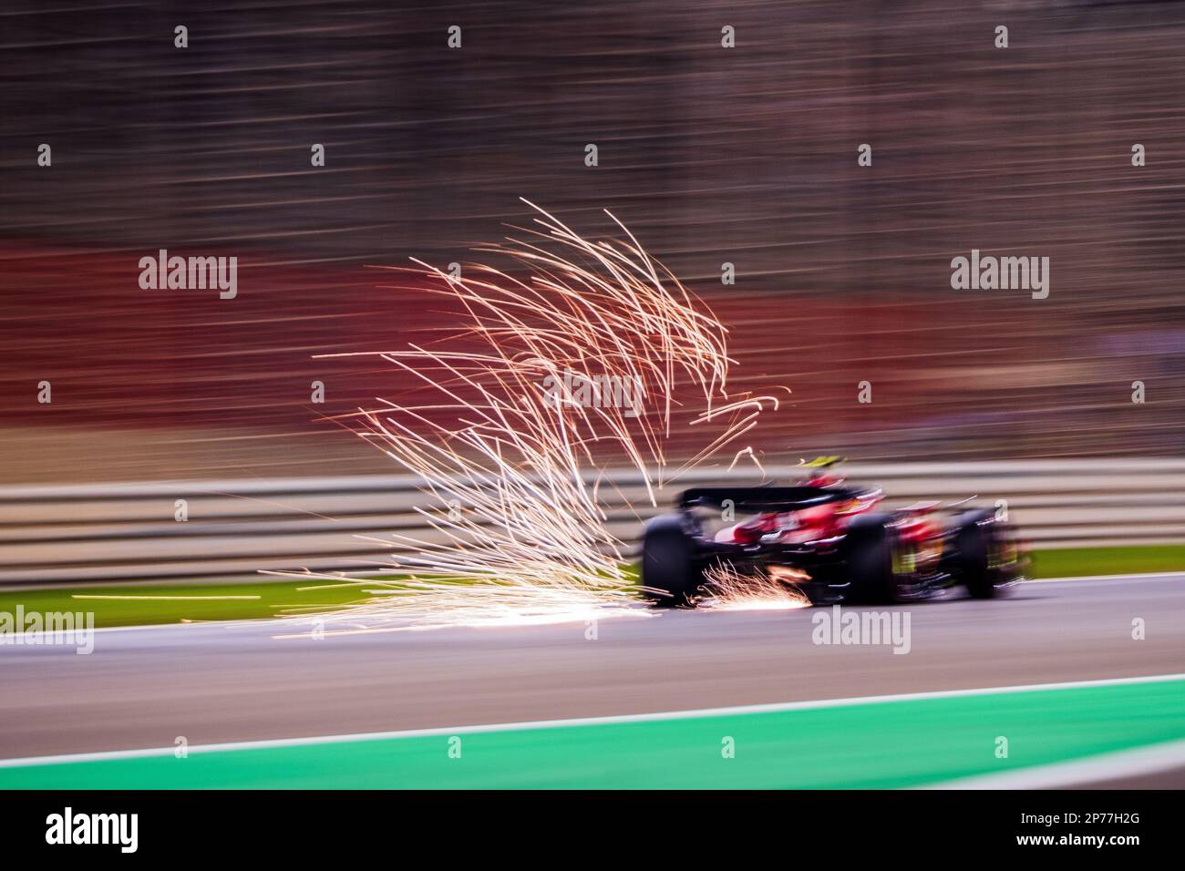 MANAMA, BAHRAIN, circuito di Sakhir, 3. Marzo 2023: #55, Carlos SAINZ Jr., ESP, Team Scuderia Ferrari, durante il Gran Premio di Formula uno del Bahrain alla Ba Foto Stock