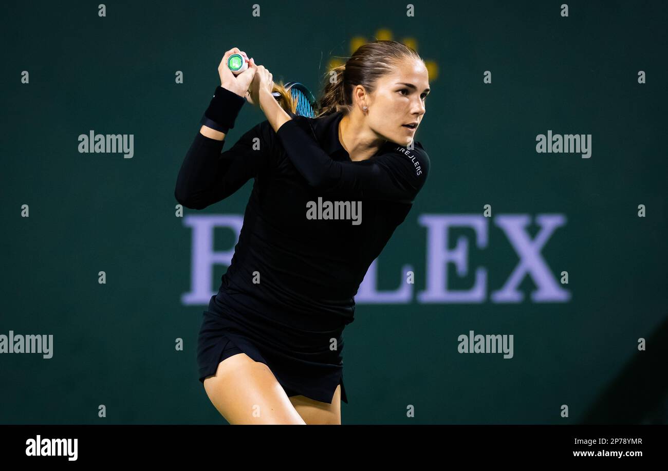 Mirjam Bjorklund di Svezia durante il primo turno di qualificazione del 2023 BNP Paribas Open, WTA 1000 torneo di tennis il 6 marzo 2023 a Indian Wells, USA - Foto: Rob Prange/DPPI/LiveMedia Foto Stock