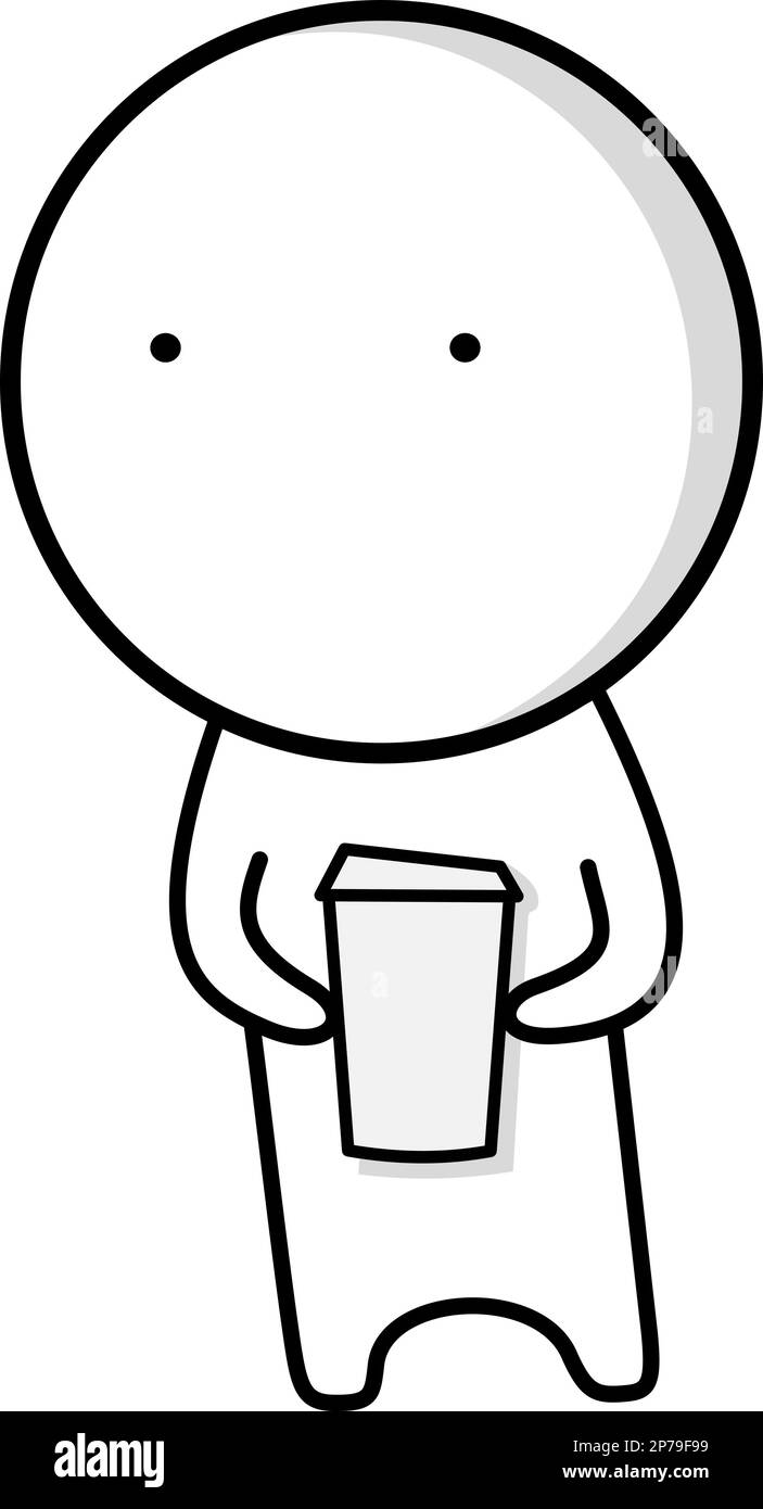 Uomo con caffè nelle mani in cucina Illustrazione Vettoriale