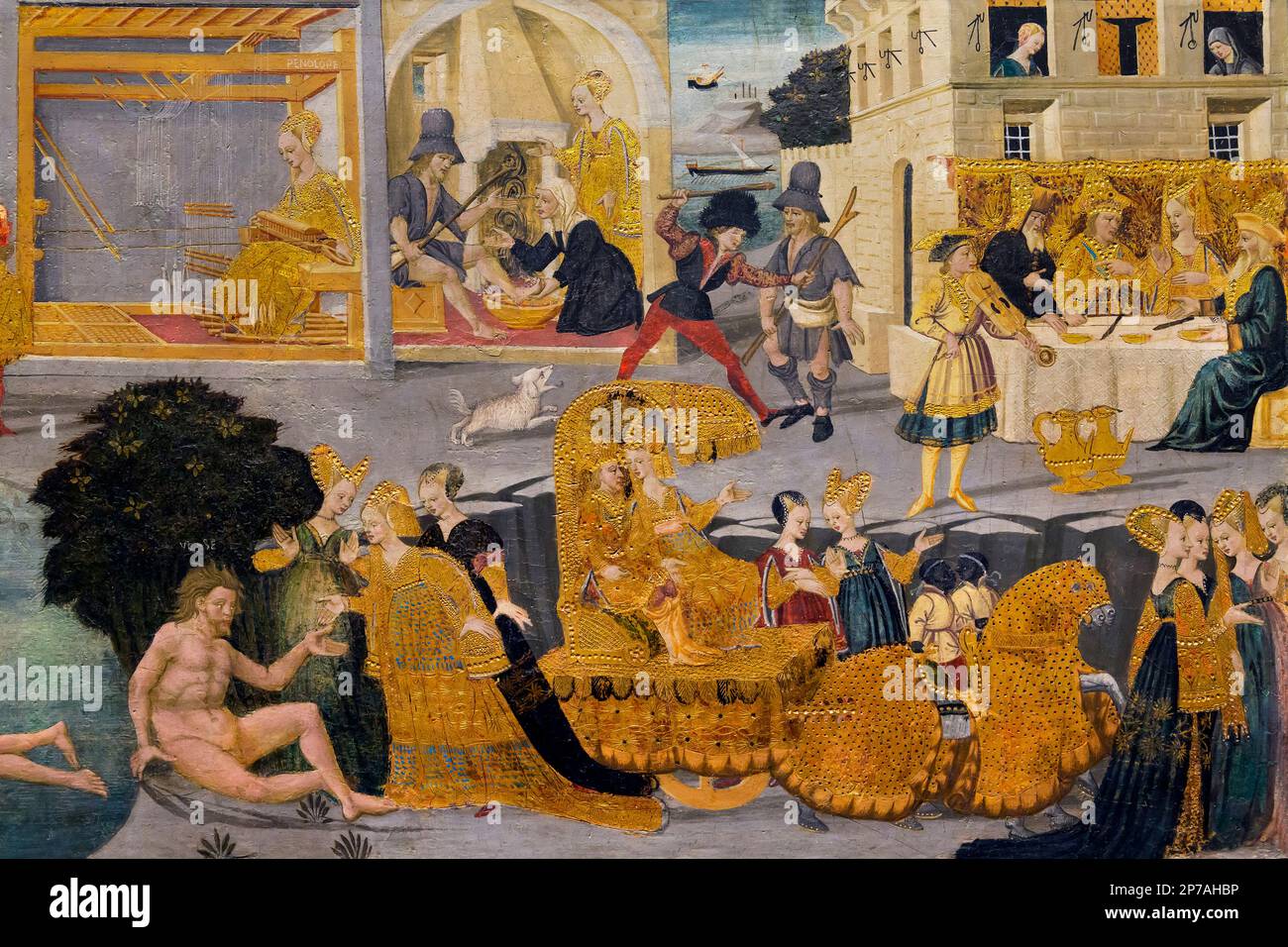 Le avventure di Ulisse, dettaglio Apollonio di Giovanni, circa 1440, Art Institute of Chicago, Chicago, Illinois, USA, America del nord, Foto Stock