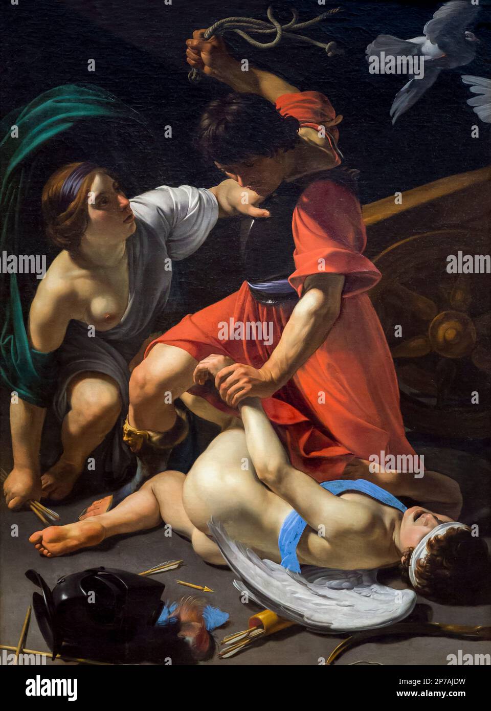 Cupido punì, sdegno, Bartolomeo Manfredi, 1613, Art Institute of Chicago, Chicago, Illinois, USA, America del nord, Foto Stock